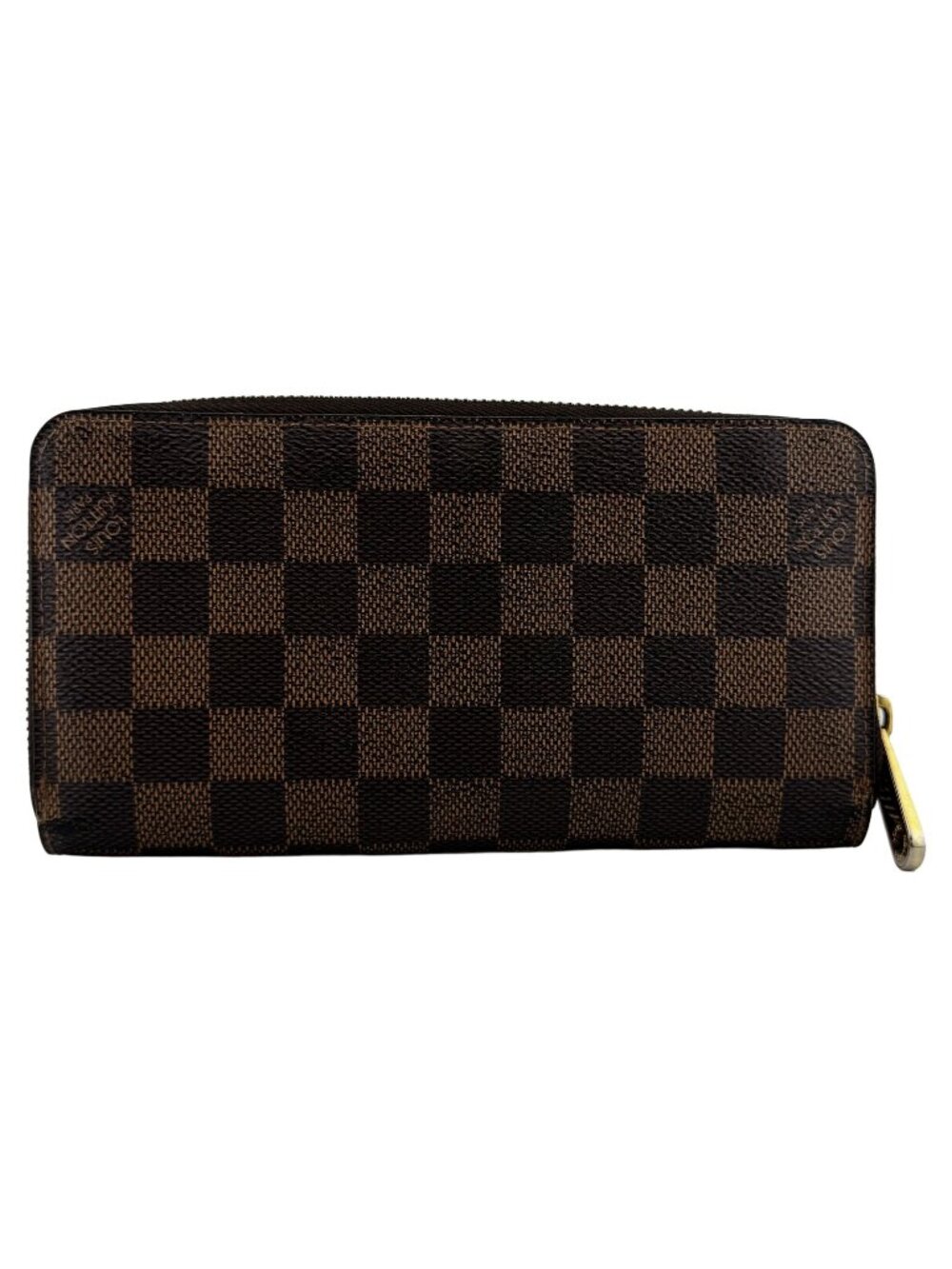 Louis Vuitton Damier Ivasion Zippy Wallet Zip Around Leather Brown